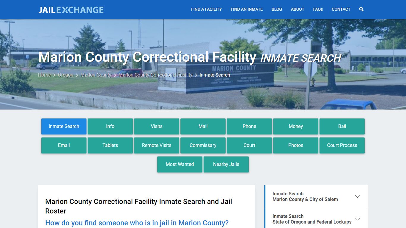 Marion County Correctional Facility Inmate Search - Jail Exchange