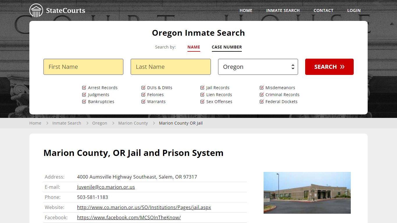 Marion County OR Jail Inmate Records Search, Oregon - StateCourts